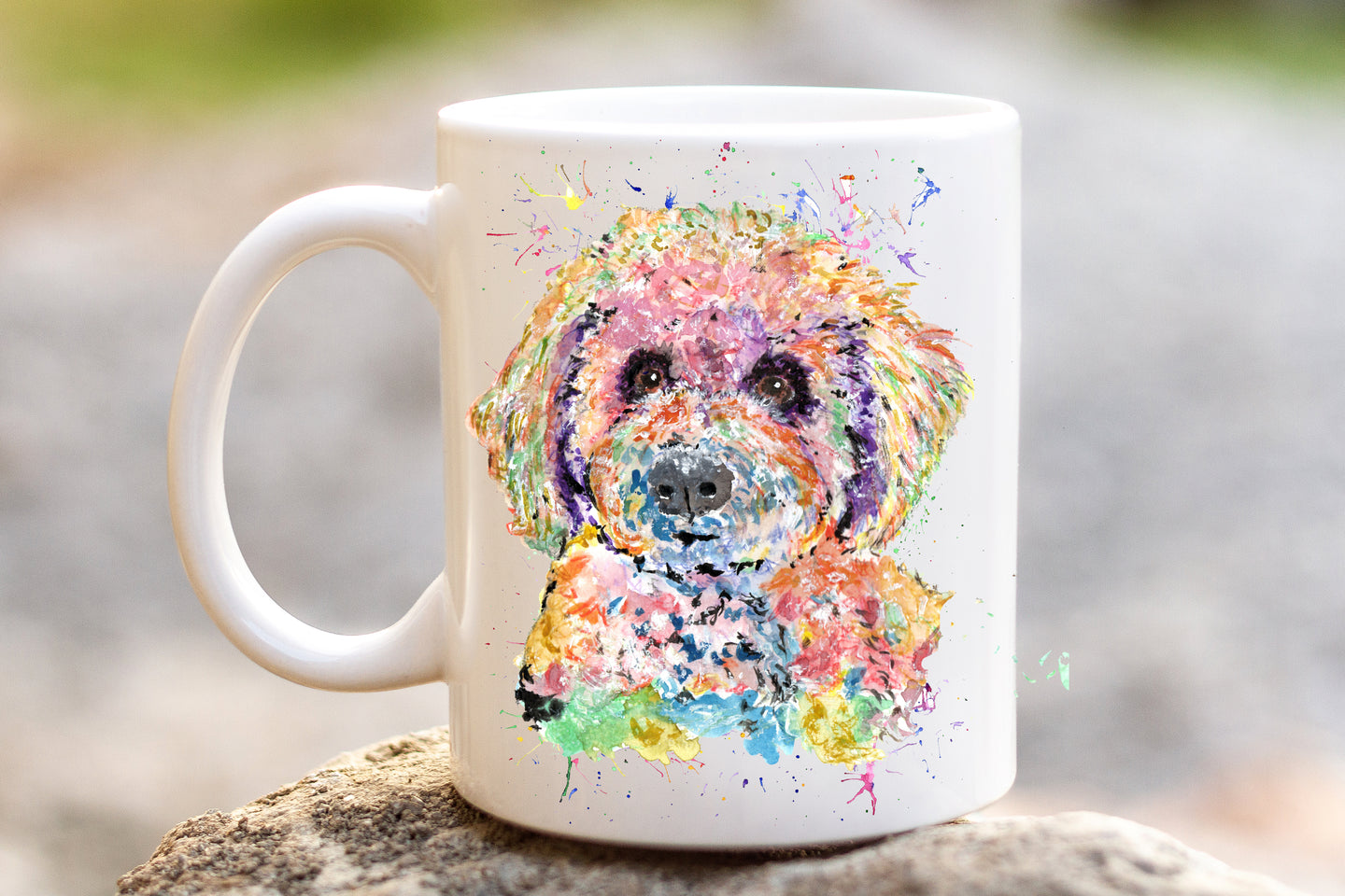 Watercolour Dog Mug - Bichon Style