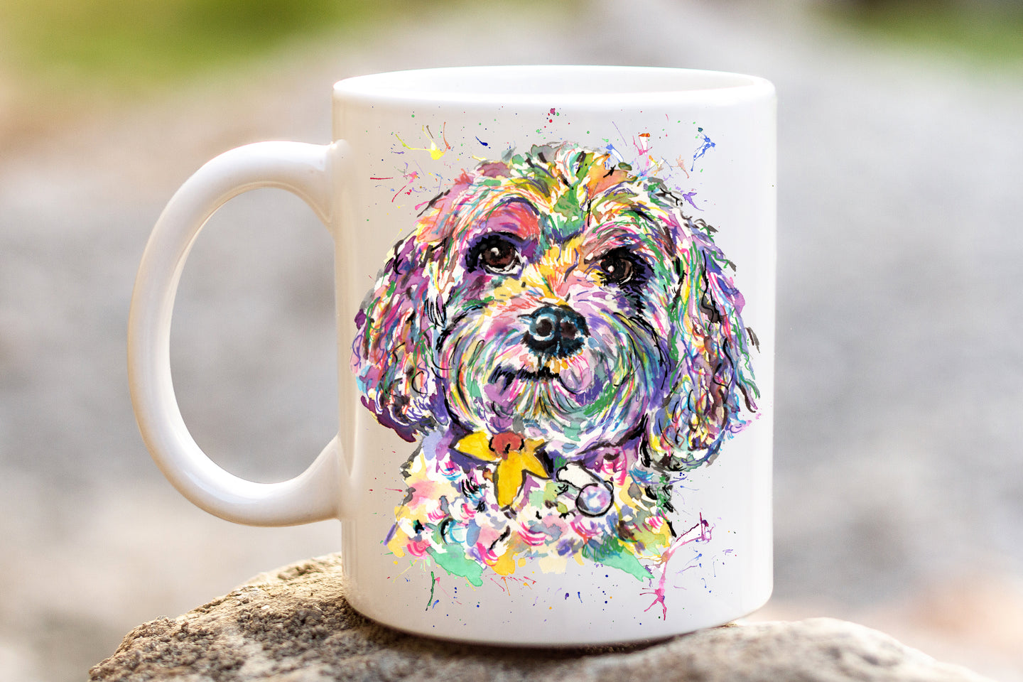 Watercolour Dog Mug - Cavapoo Style