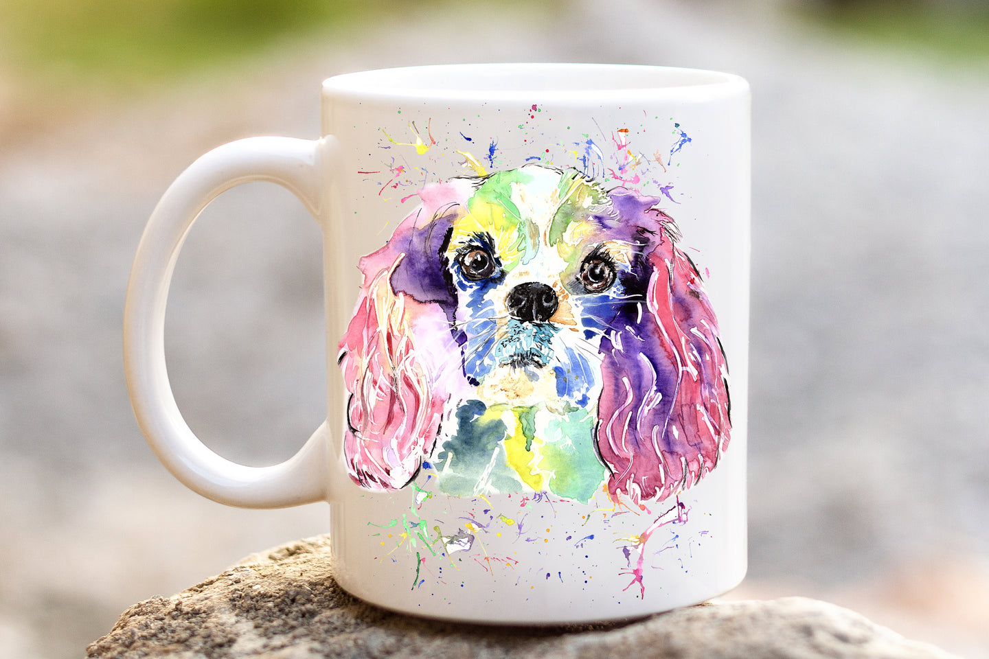 Watercolour Dog Mug - Cavalier Spaniel Style