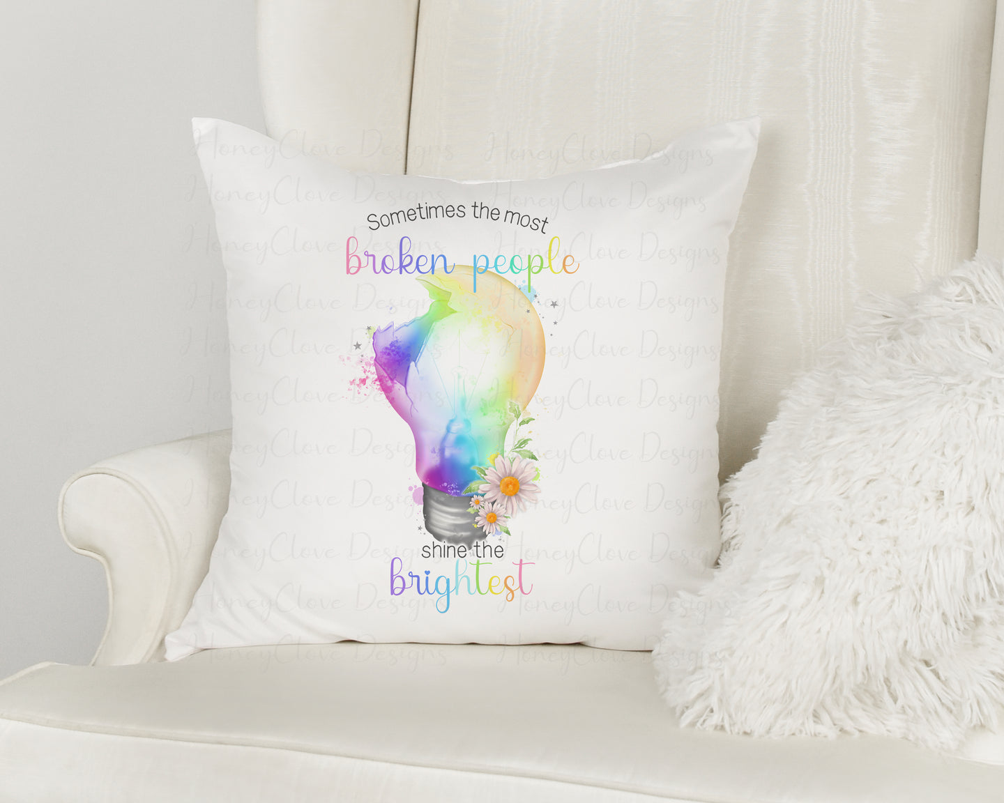 Colour Lightbulb Cushion