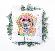Load image into Gallery viewer, Watercolour Dog Cushion - Yorkshire Terrier Style

