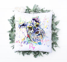 Load image into Gallery viewer, Watercolour Dog Cushion - Bichon Style
