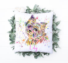 Load image into Gallery viewer, Watercolour Dog Cushion - Cavalier Spaniel Style
