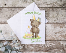Load image into Gallery viewer, Brown Bear Bunny -Easter Greeting Card
