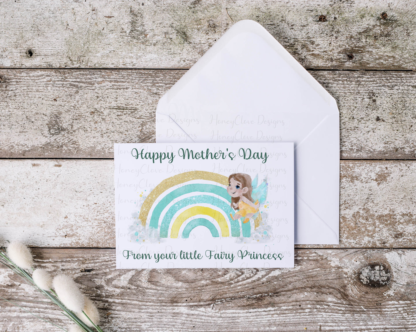 Mother's Day Little Fairy Rainbow Greeting Card