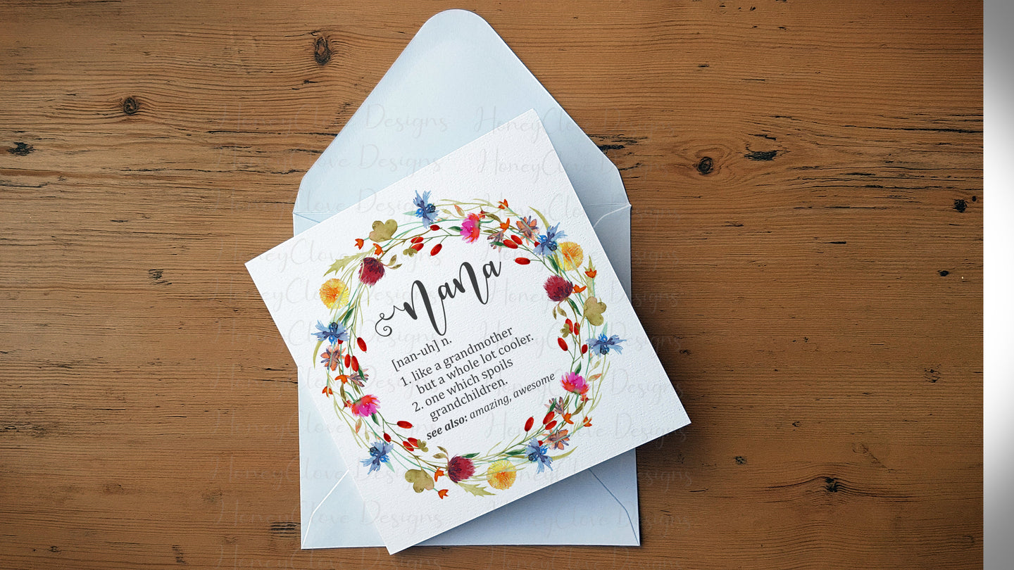 Nana Definition Greeting Card - Mothers Day