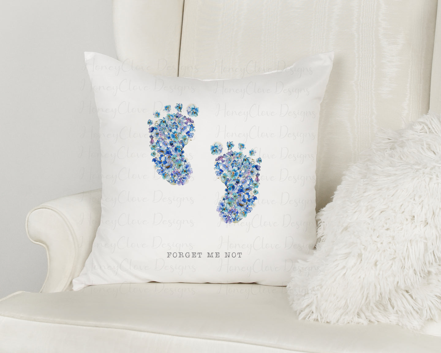 Forget me not Cushion - Baby Feet