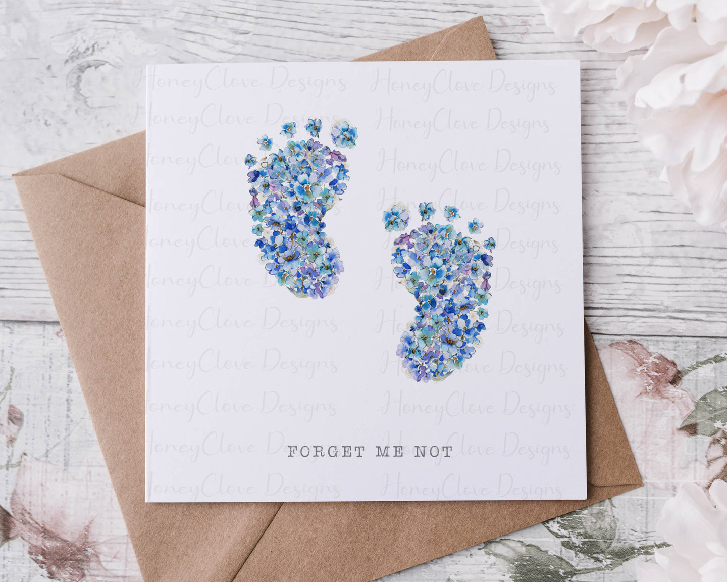 Forget me not footprints Greeting Card