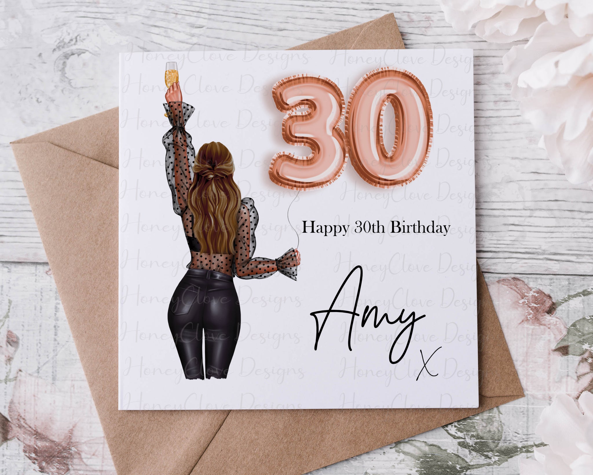 18/21/30th/40th/50th Birthday Glam Card – HoneyClove Designs