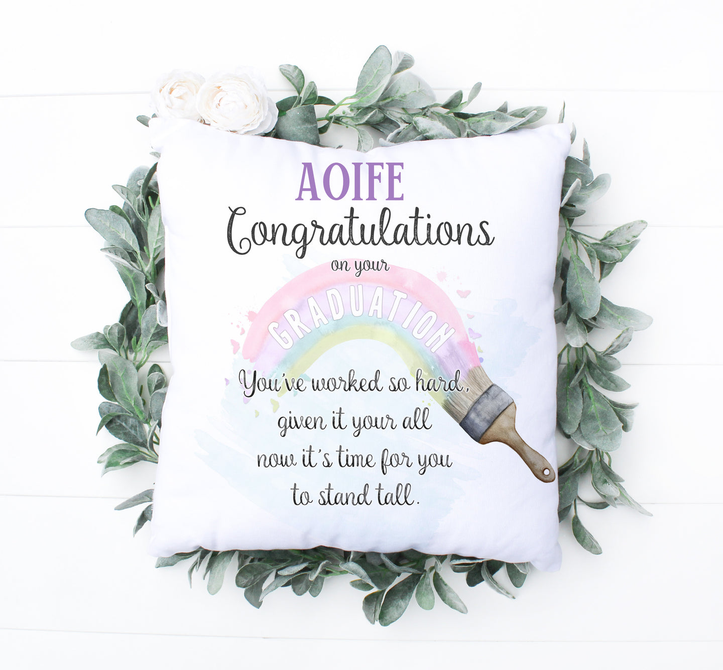 Graduation Rainbow Cushion