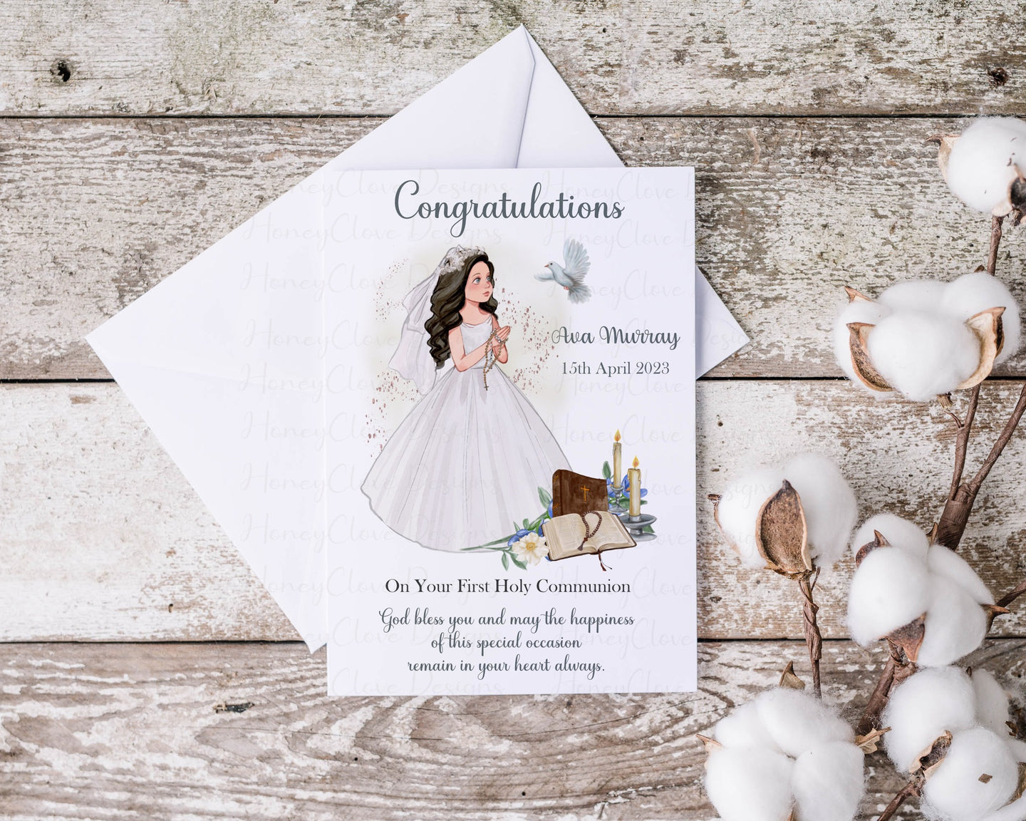 Communion Girl Praying Greeting Card