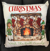 Load image into Gallery viewer, Elf Fireplace Christmas Cushion
