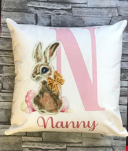 Load image into Gallery viewer, Vintage Pink Bunny Cushion
