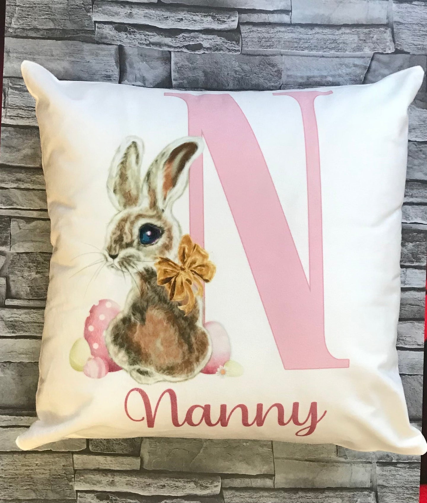 Vintage Pink Bunny Cushion