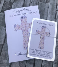 Load image into Gallery viewer, Floral Cross Communion Card
