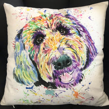 Load image into Gallery viewer, Watercolour Dog Cushion - Cavapoo Style
