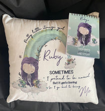 Load image into Gallery viewer, Ruby Girl Rainbow Cushion
