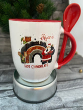 Load image into Gallery viewer, Red Handle Christmas Mug with Spoon
