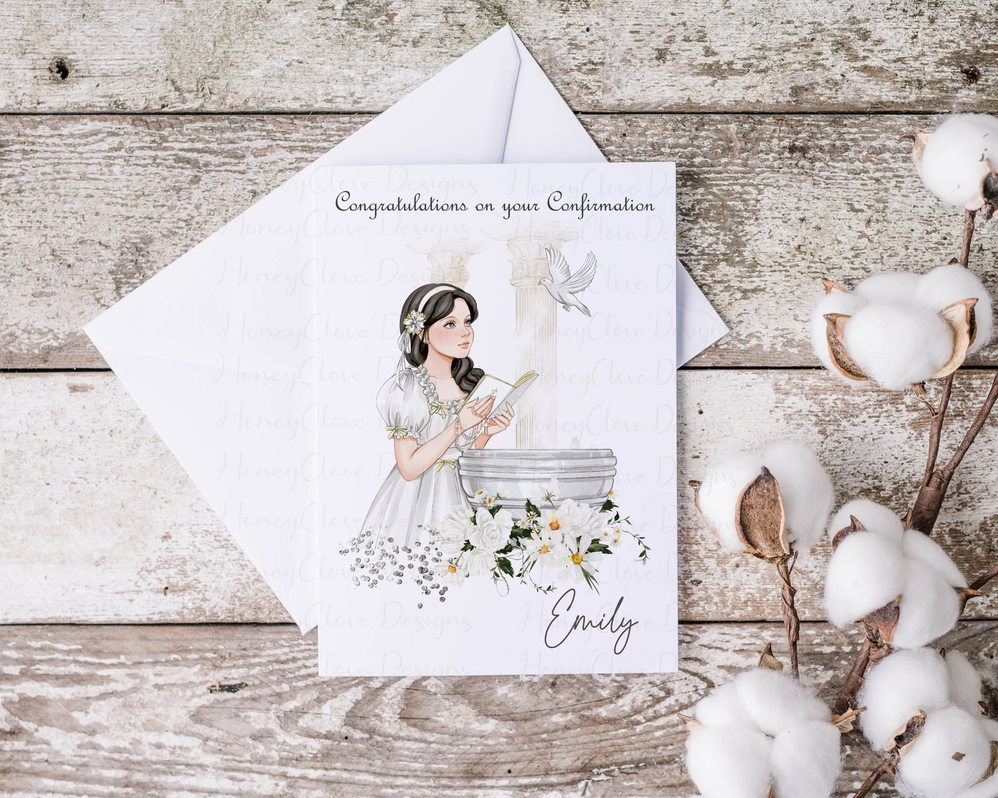 Confirmation Girl Praying Greeting Card