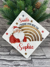 Load image into Gallery viewer, Santa stop here window sign - Christmas
