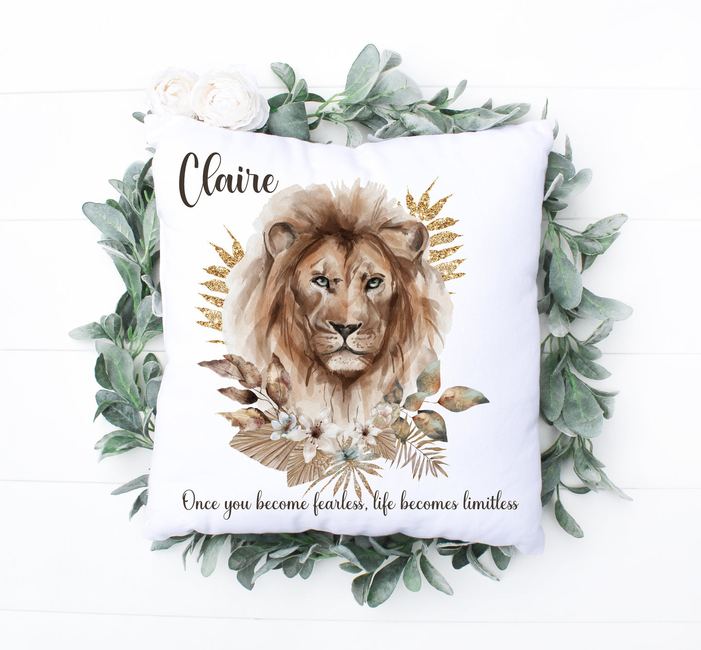 Lion Floral Cushion