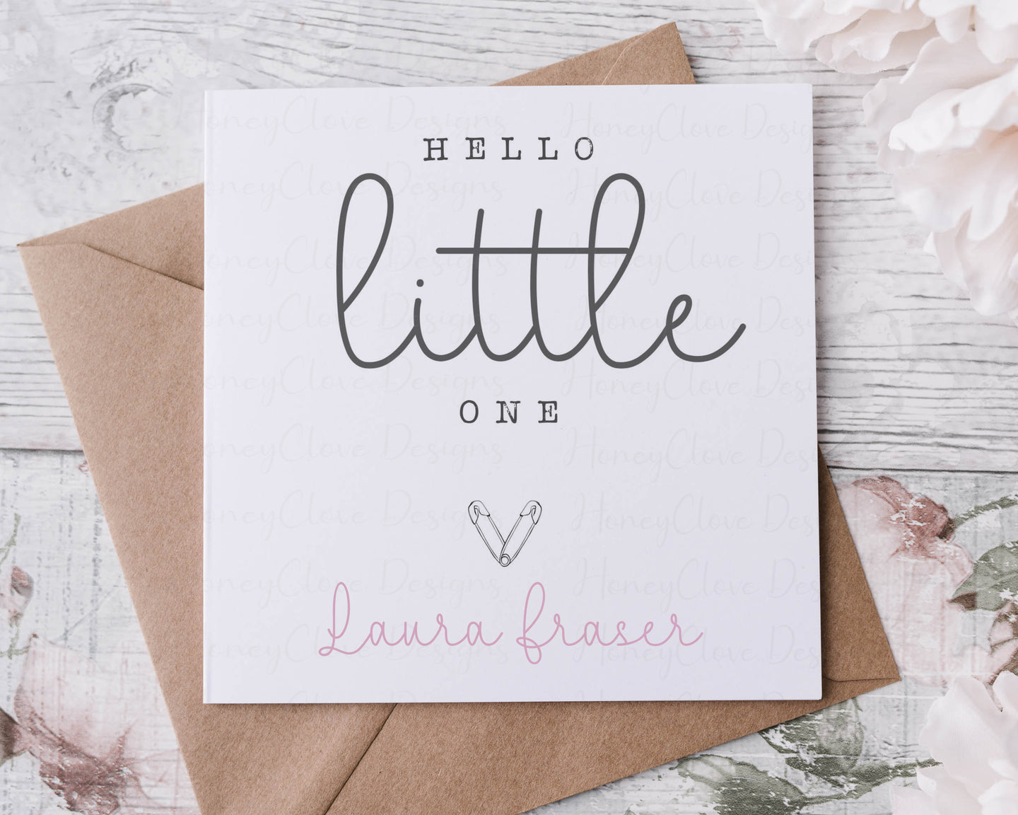 New Born Baby Greeting Card -  Nappy Pins