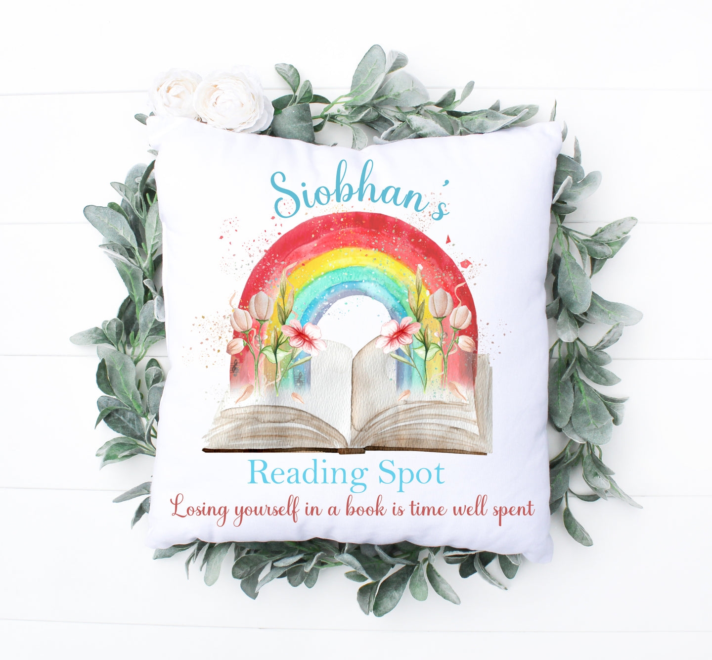 Rainbow Book Reading Spot Cushion