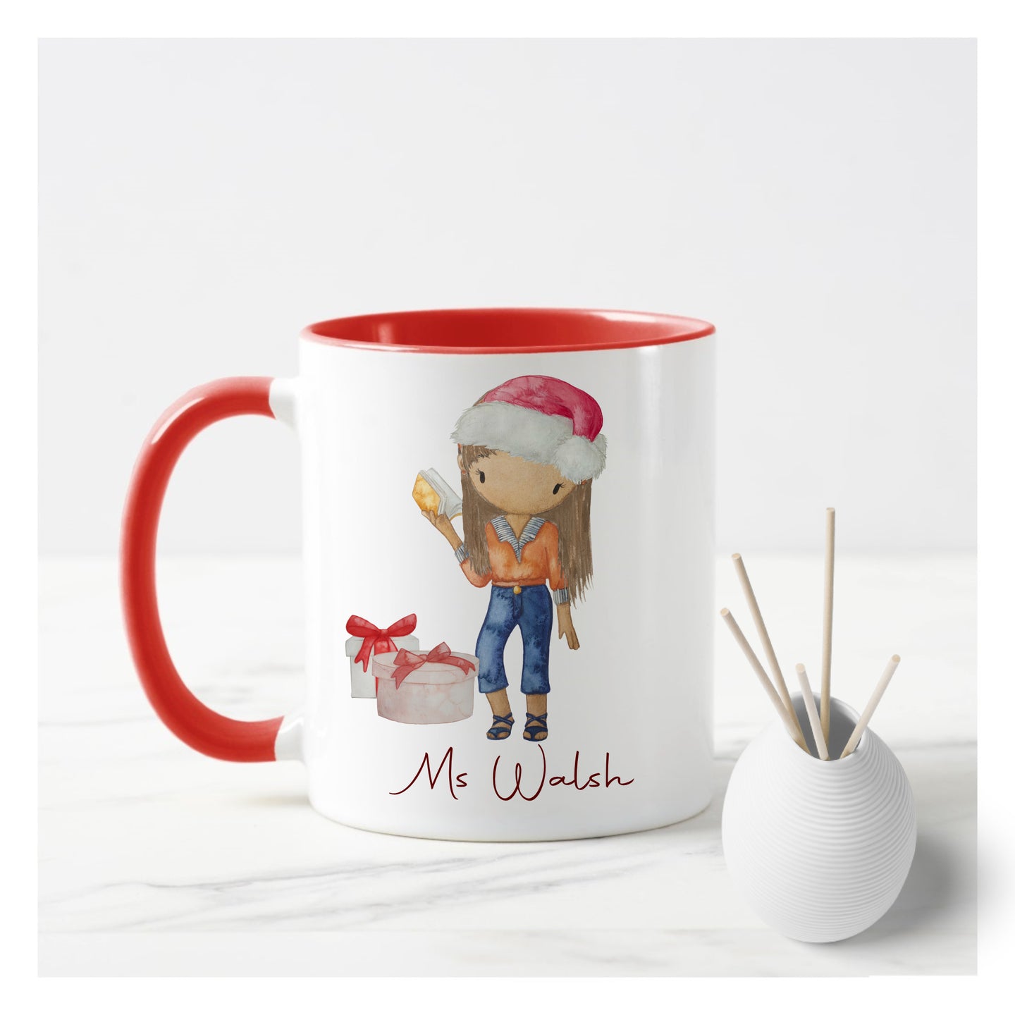 Teacher character Christmas Mug Female