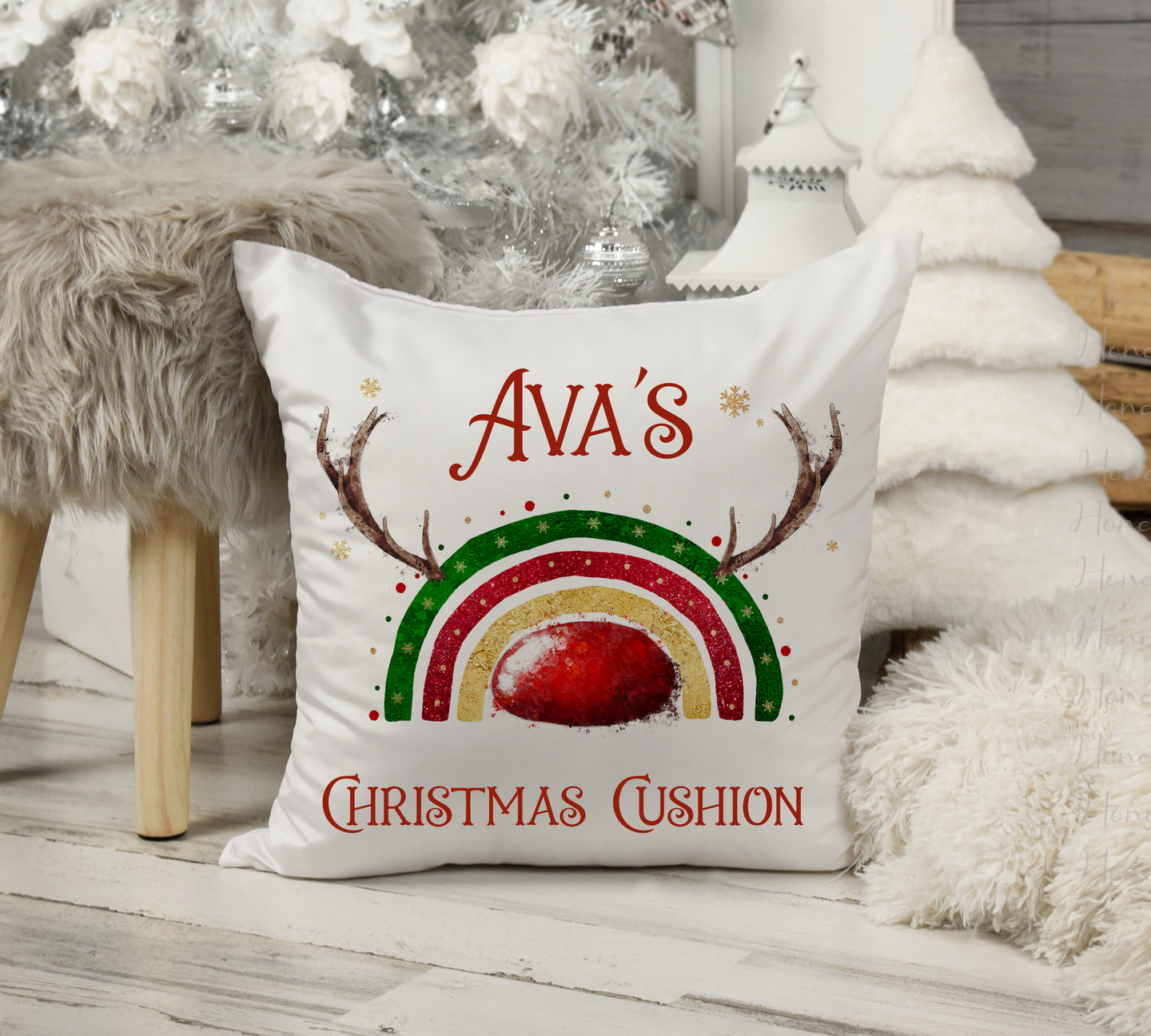 Reinbow Christmas Cushion
