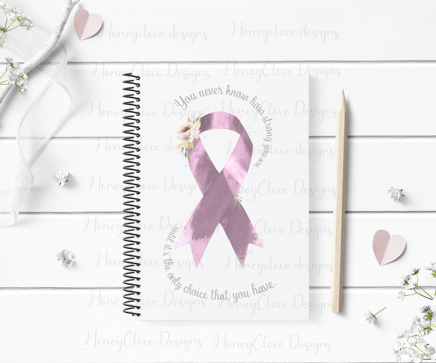 Ribbon Awareness Notebook Various Colours