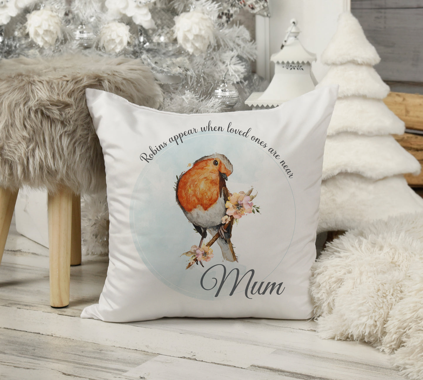 Robins Appear When Loved Ones are near Cushion