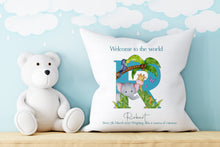 Load image into Gallery viewer, Welcome to the World Safari Alphabet Cushion
