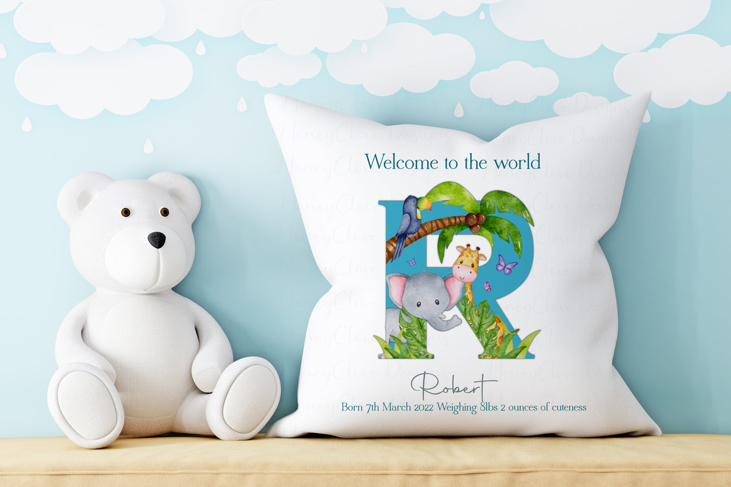 Welcome to the World Safari Alphabet Cushion