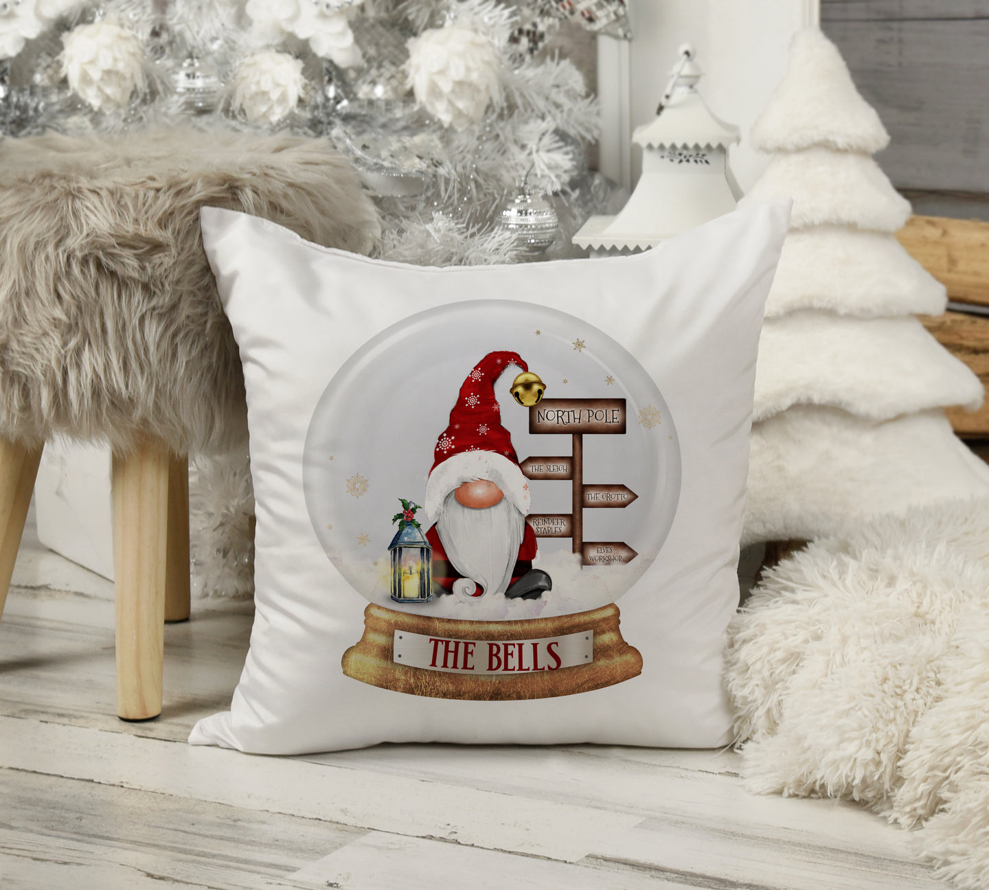 Gonk Snowglobe Cushion - Christmas