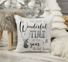 Load image into Gallery viewer, Silver Stag Christmas Cushion
