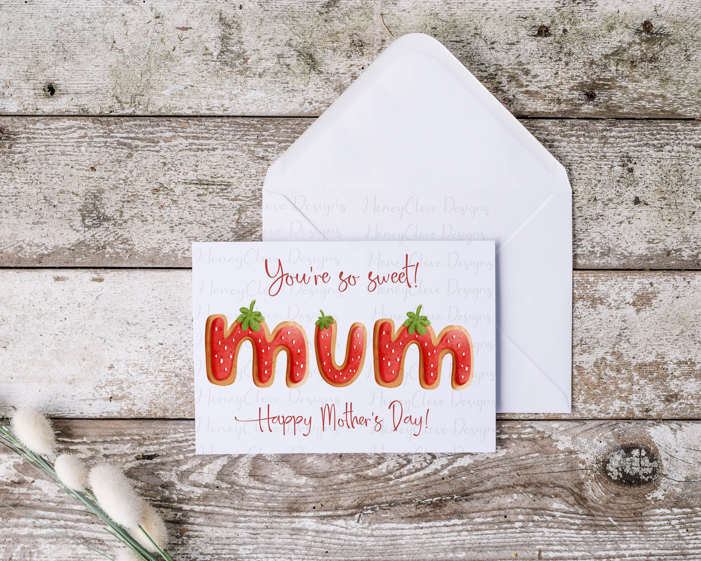 Mother's Day Strawberry Cookie Greeting Card