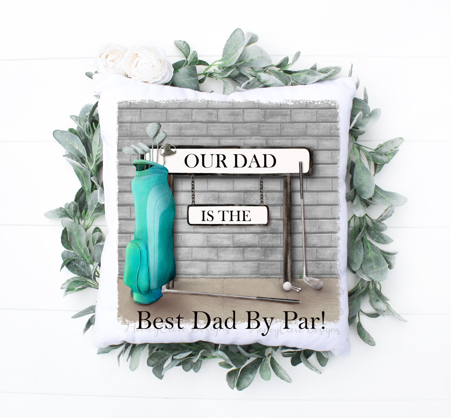 Street Sign Cushion (Grey)  - Golf