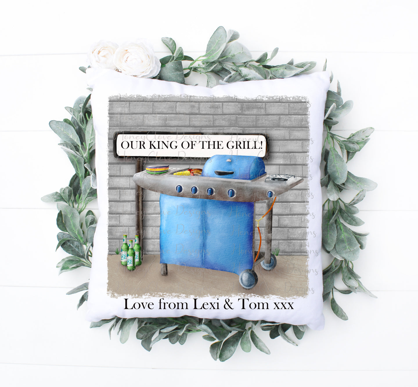 Street Sign Cushion (Grey)  - BBQ
