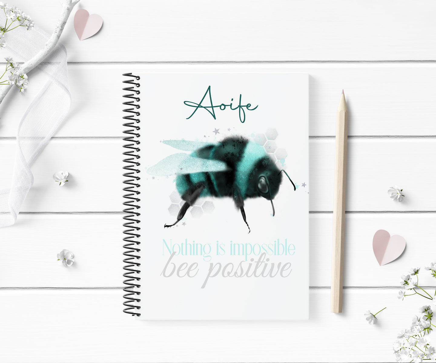 Teal Bee Notebook