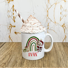 Load image into Gallery viewer, Santa Bear &amp; Rainbow Christmas Mug
