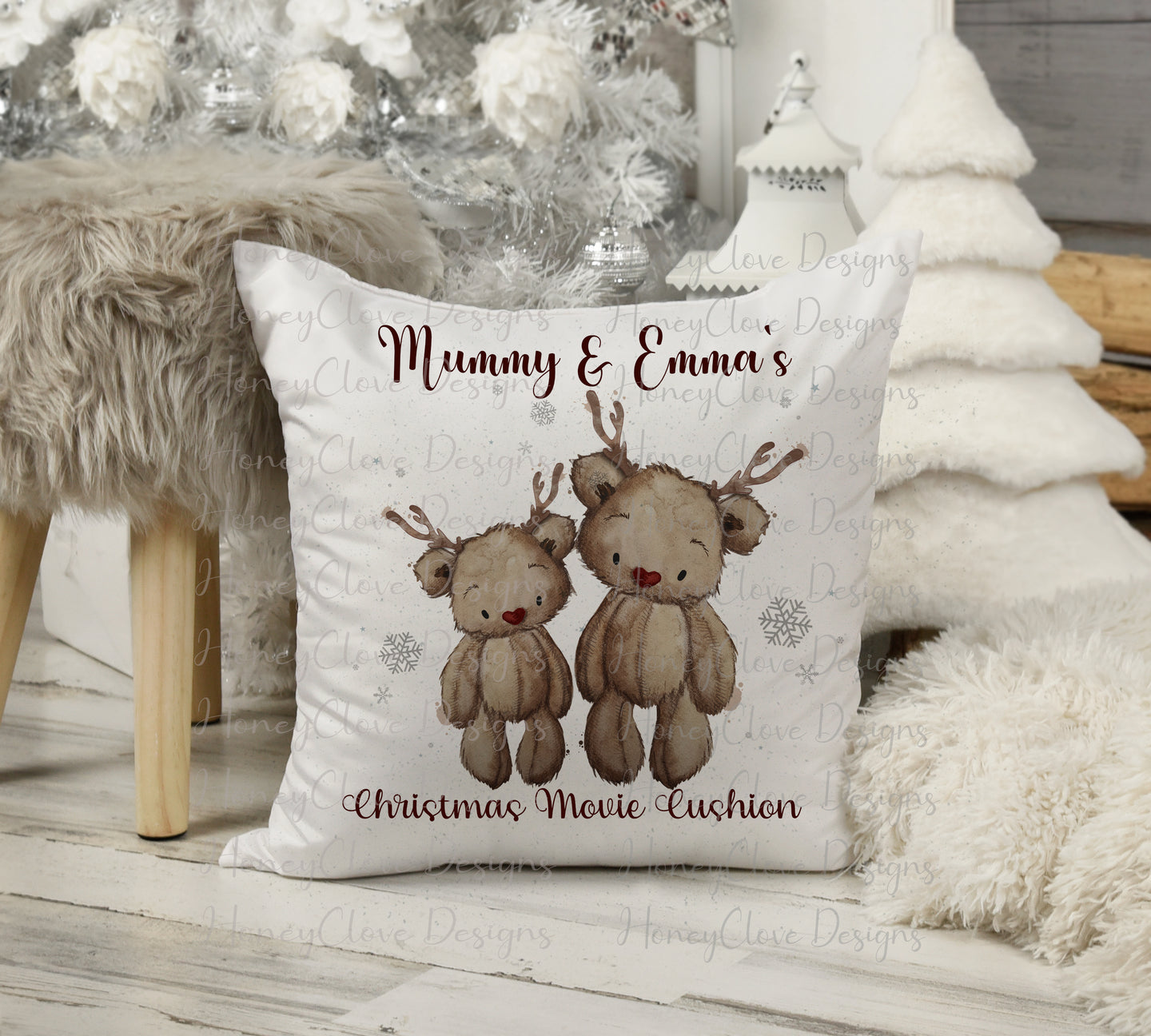 'Rein-Bear' Snuggle Cushion - Big & Little Bear