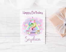 Load image into Gallery viewer, Unicorn Number Greeting Card

