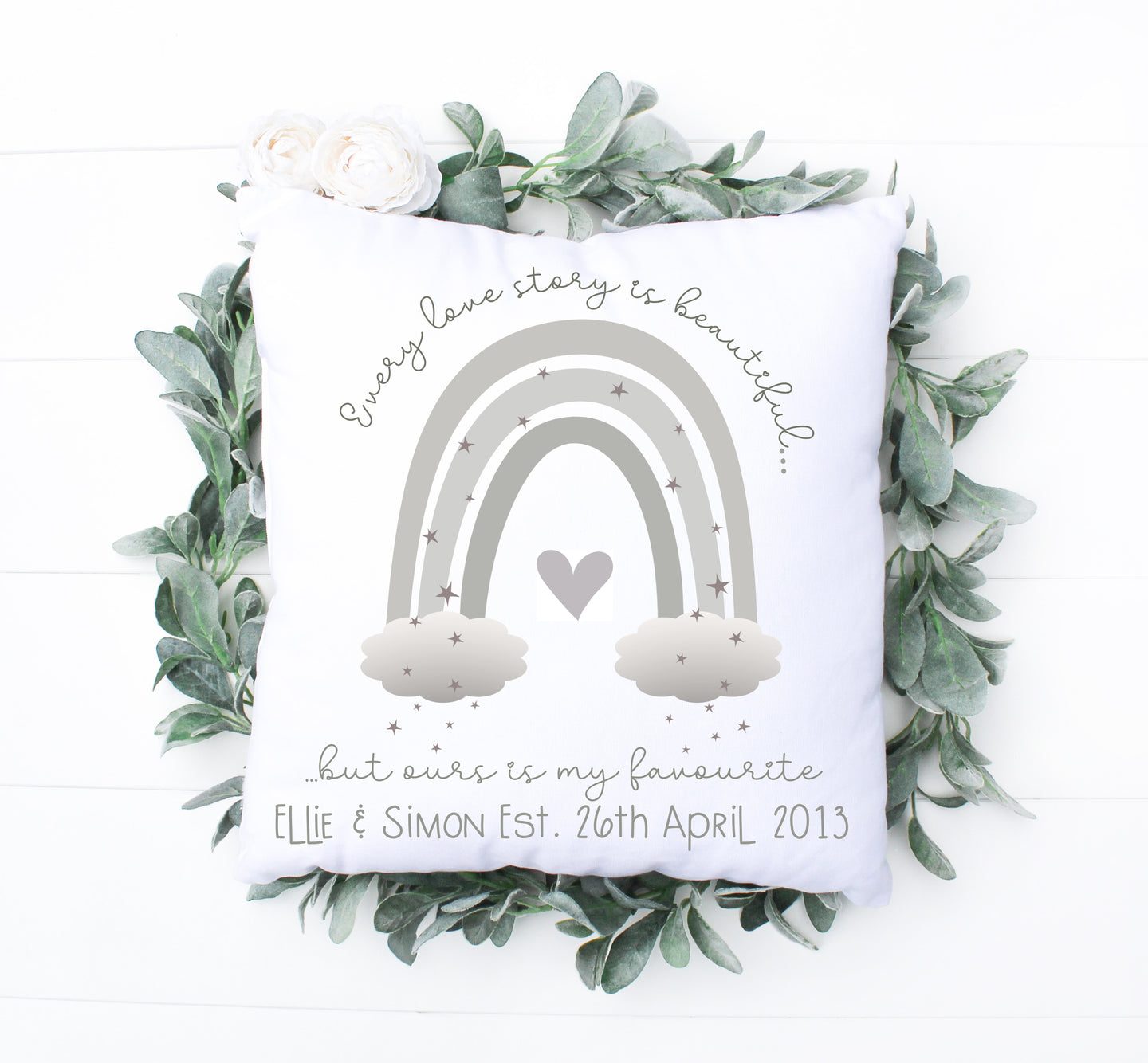 Grey Love Story Cushion