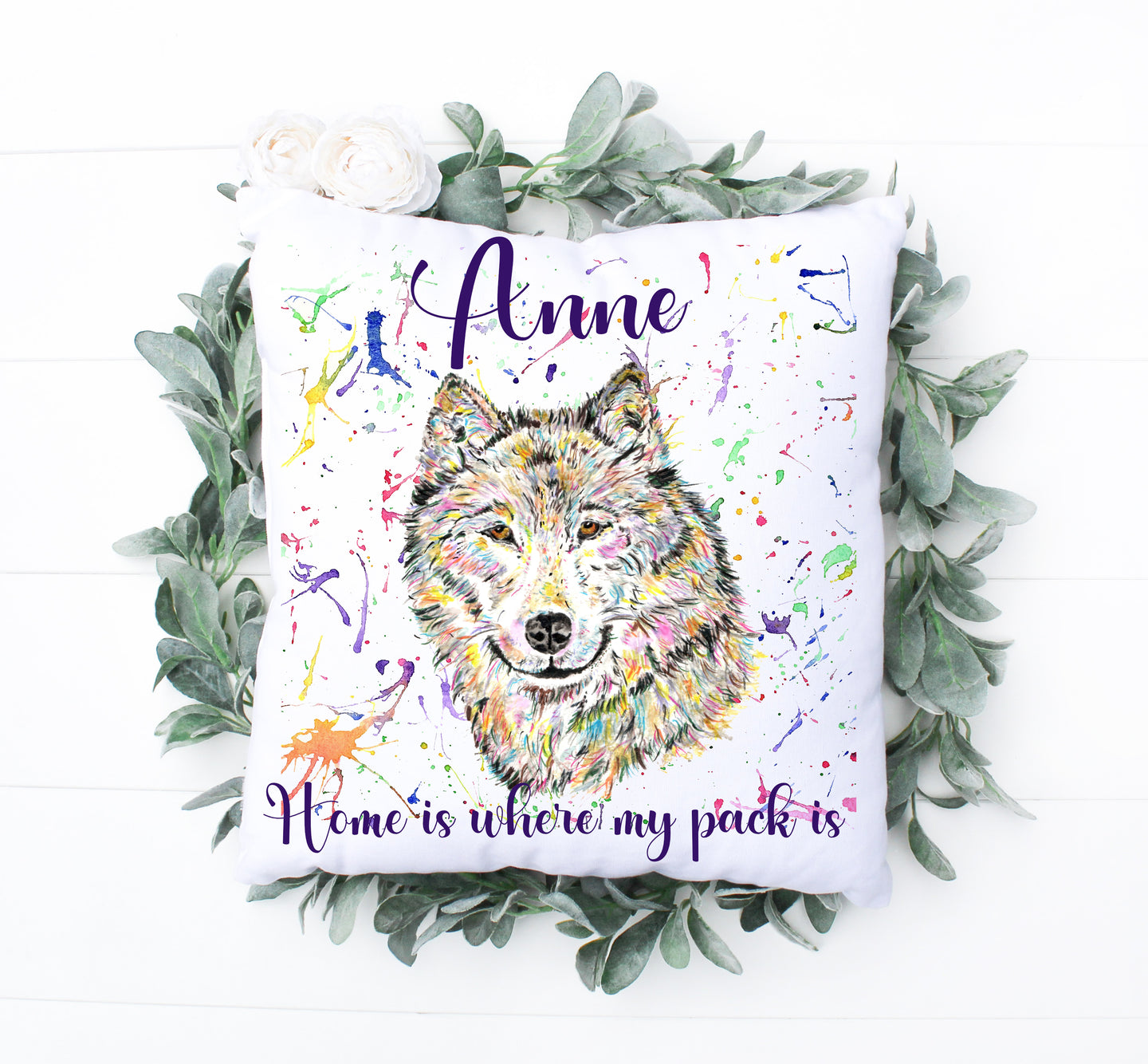 Wolf Colour Cushion